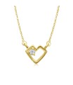 Lovely Heart Shaped Silver Necklace SPE-5445